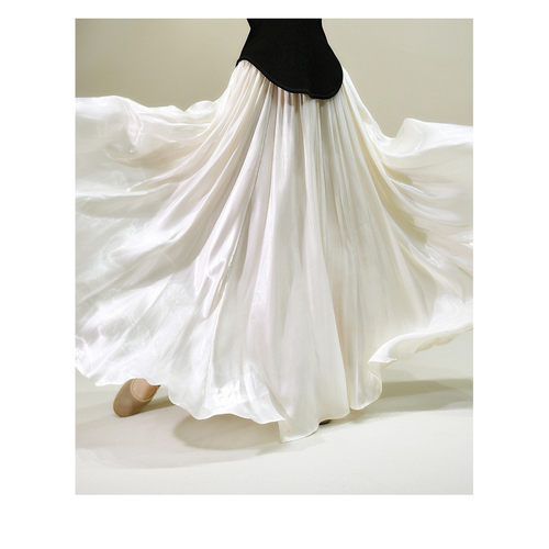 半身裙珠光不规则高腰显瘦女2025春秋新款垂感高腰仙气飘飘大摆裙 - 图3