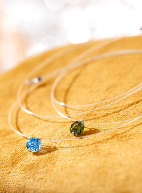 魅影｜S925银透明鱼线项链女抖音爆款轻奢高级感闪钻隐形锁骨颈链