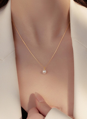 珠光宝气｜2025夏爆款S925纯银珍珠吊坠项链女轻奢高级感锁骨颈链