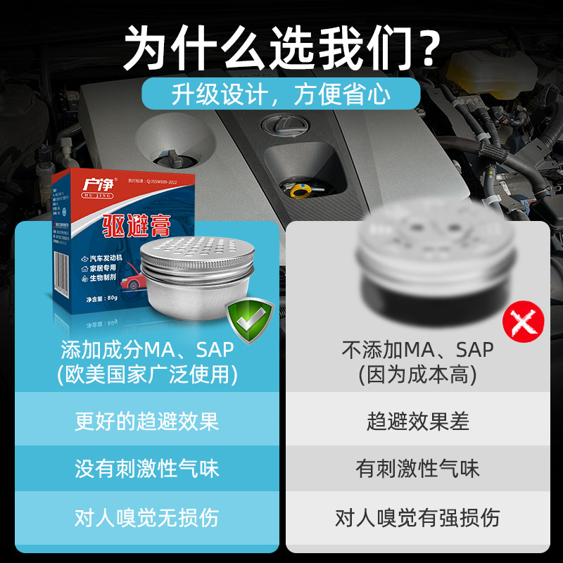 户净汽车驱鼠剂发动机舱仓用防鼠咬驱鼠膏驱赶老鼠克星除鼠灭鼠器 - 图1