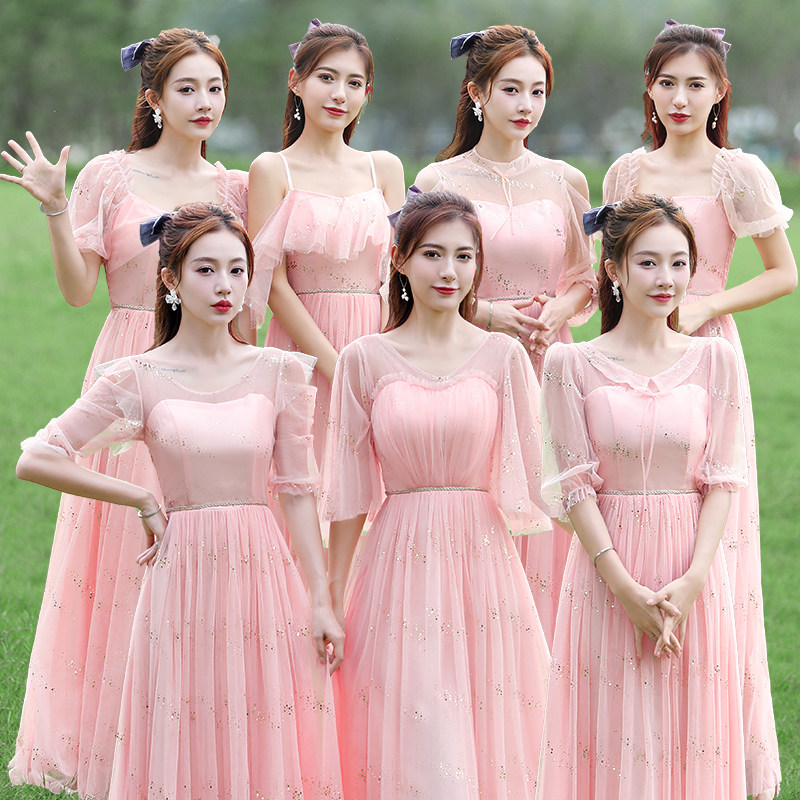 长款伴娘服2024春夏新款显瘦闺蜜姐妹团日常可穿小众高级礼服女