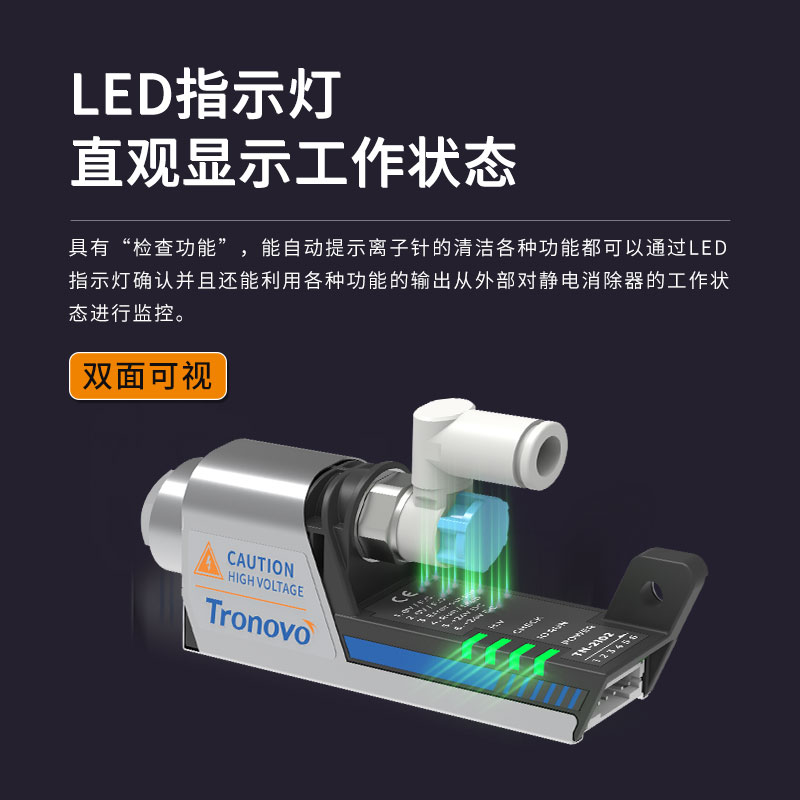 TRONOVO埃用高频离子风嘴PLC型24V静电消除器离子空气除静电除尘 - 图3