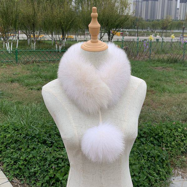 新款狐狸毛围巾围脖女百搭冬季保暖皮草围巾毛球磁扣真毛毛领子