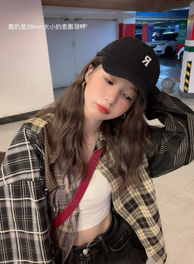 阿馨yolo银圆圈耳环女网红耳饰