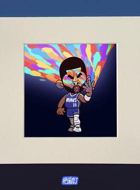 把球吃了 原创NBA插画 艺术微喷装饰画 科比詹姆斯杜兰特欧文哈登