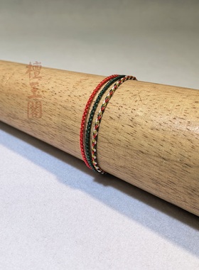 檀玉阁 圣诞手绳编织缘定三生绳本命年手链可调节转运成人手腕女