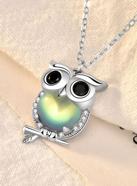 小众原创森系极光吊坠银项链
