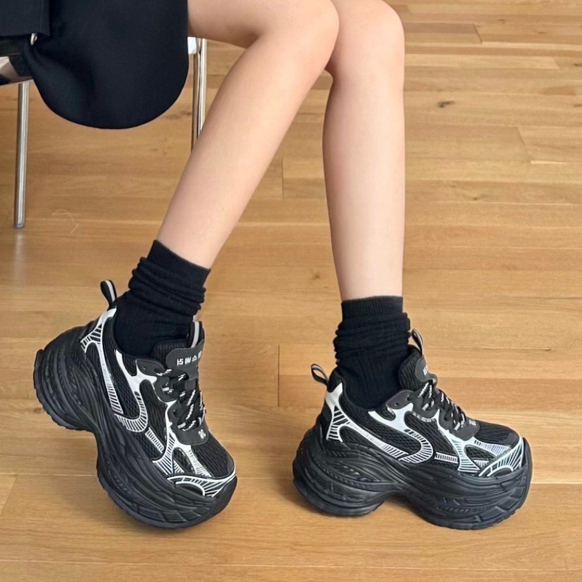 做旧擦色老爹鞋女款2024秋季走秀新款增高超厚底小个子休闲运动鞋,淘宝优惠券,粉丝福利购,淘宝优惠卷