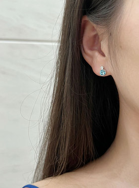 水星项链海宝蓝海洋之心女小众锁骨链高级感蓝水晶吊坠2025年新款