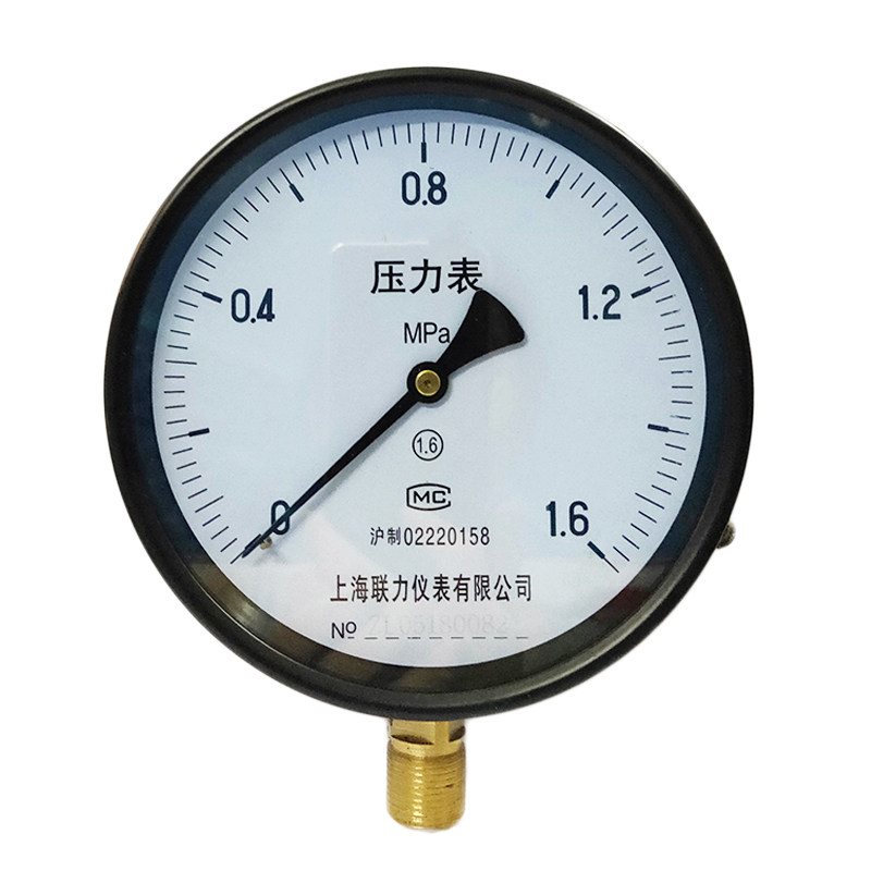 上海联力Y-150压力表0.6 1 1.6MPA气压表蒸汽锅炉压力表Y200/250 - 图3
