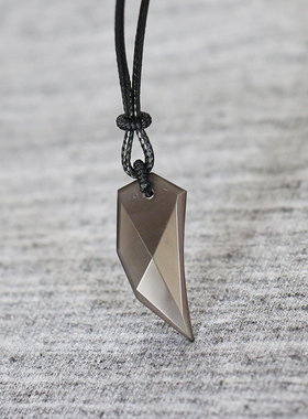 天然狼牙冰种黑曜石毛衣项链