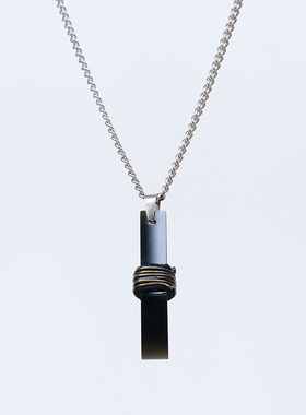 天然黑曜石水晶吊坠长款项链男