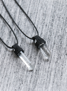 白水晶项链男小众设计