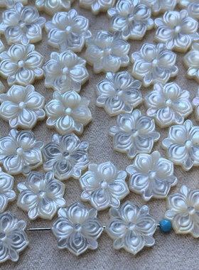 深海白蝶贝13mm铃兰花10*14mm云纹12mm樱花宝相花DIY贝壳手工配件