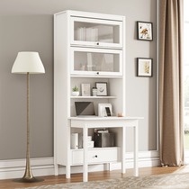 Simple Desk Bookshelf Integrated Modern Student Multifunctional Computer Desk Home Bedroom Foldable Learning Writing Desk