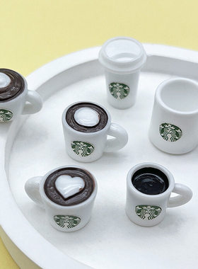 迷你咖啡杯下午茶白色仿真马克杯小杯子娃娃屋奶油胶饰品树脂配件