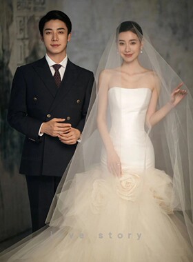 头纱高清长头纱新娘婚纱