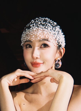 新娘头纱新款高级感蕾丝珍珠头饰小众摄影婚礼旅拍照道具跟妆造型