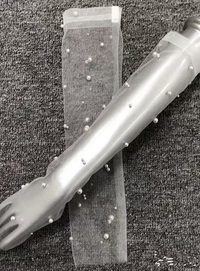 手套手套新娘珍珠香槟色白色