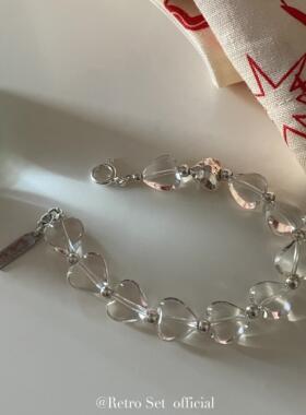 女水晶纯银简约小众手链