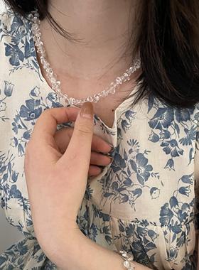 珍珠天然水晶女原创设计项链