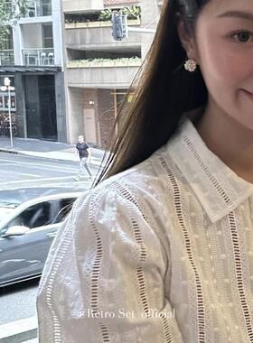 珍珠复古银女简约耳钉