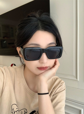 欧美风凹造型大方框墨镜女