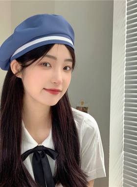 贝雷帽逛街学院风女夏季蝴蝶结