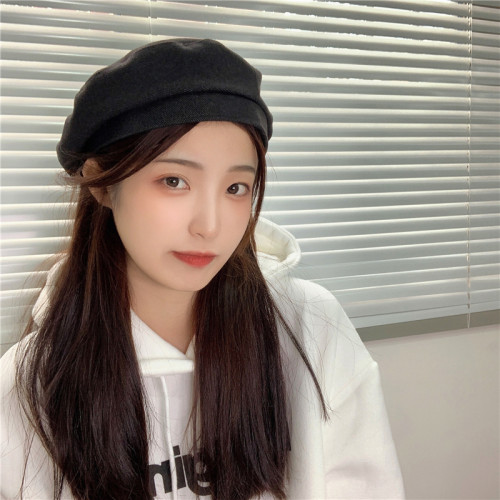 糖炒板栗~日系纯色秋冬毛呢贝雷帽女气质出街甜美百搭时髦画家帽 - 图1