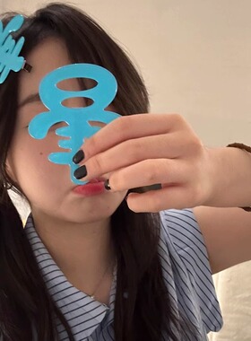 发夹y2k个性小众蓝色鸭嘴夹