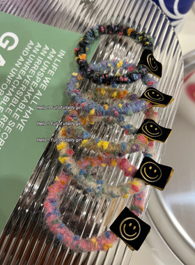 发绳网红少女彩色头绳