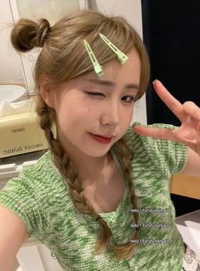 发夹简约彩色无痕鸭嘴夹
