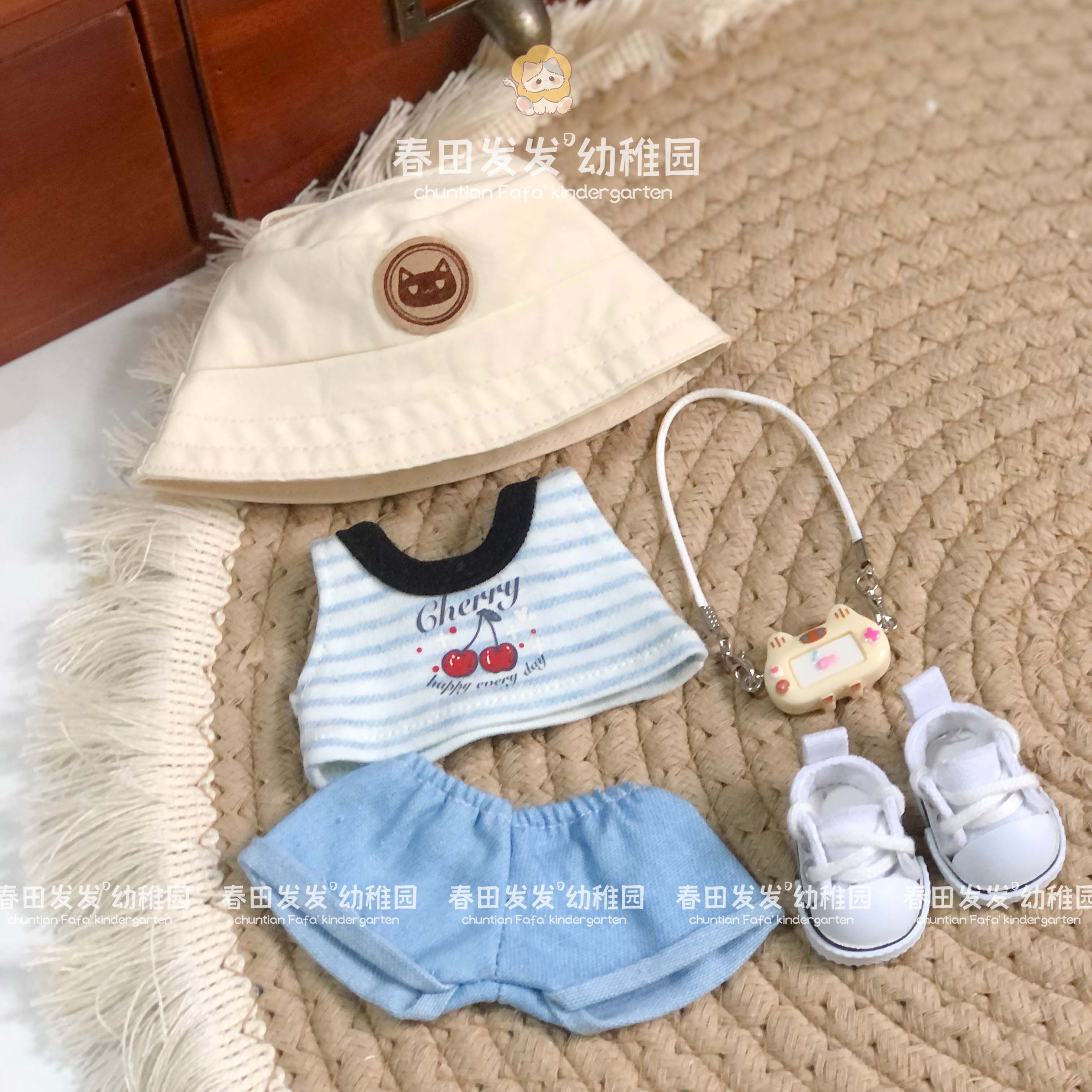 拉布布娃衣17cm背心牛仔裤帽子配labubu前方高能衣服一二三代换装,淘宝优惠券,粉丝福利购,淘宝优惠卷