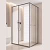 Extremely narrow L-shaped side sliding door shower room with wet and dry separation