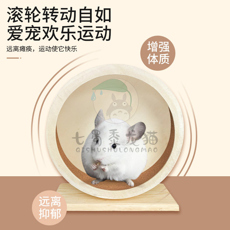 龙猫玩具木制静音跑轮小宠转轮刺猬荷兰猪仓鼠运动玩具宠物磨牙石,淘宝优惠券,粉丝福利购,淘宝优惠卷