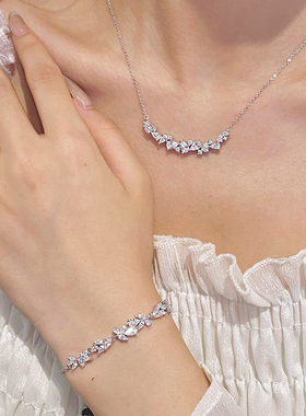 正品紫藤花项链女款999足银