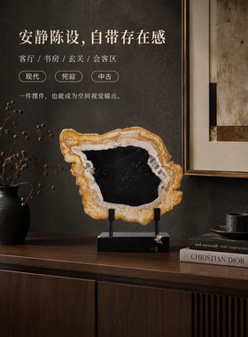 客厅电视柜装饰品摆件木化石