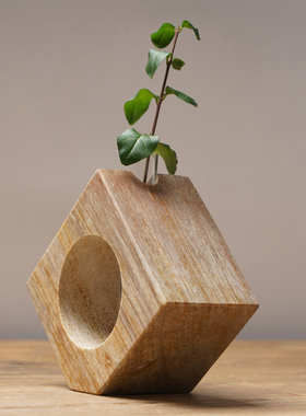 石材花器中式客厅摆件花插创意