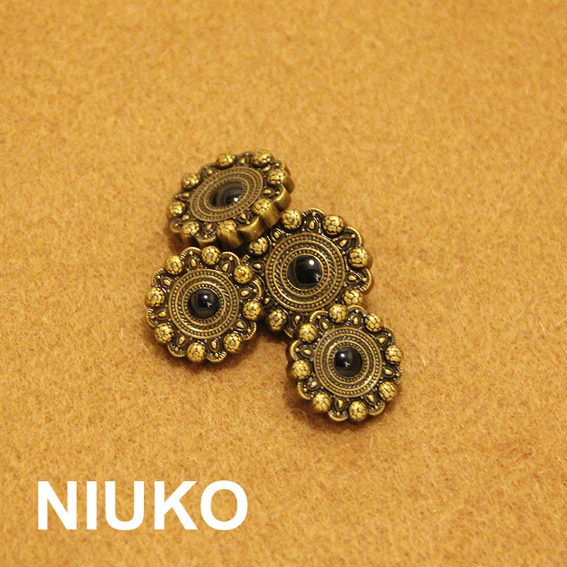 NIUKO 古铜色复古服装纽扣子优雅金属钮扣点黑做旧高档扣子辅料扣,淘宝优惠券,粉丝福利购,淘宝优惠卷