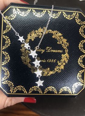 法国INS水晶幸运星流苏锁骨链