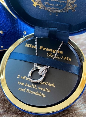 莫比乌斯环环相扣纯银项链