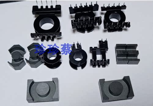 EF25变压器磁芯骨架卧式加宽4+4针加EF25EE25W加宽磁芯 - 图2