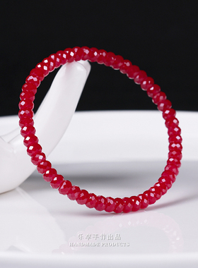 天然培育红宝石钻面老型女款手链