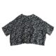 Loose literary retro quarter-sleeved ramie printed shirt