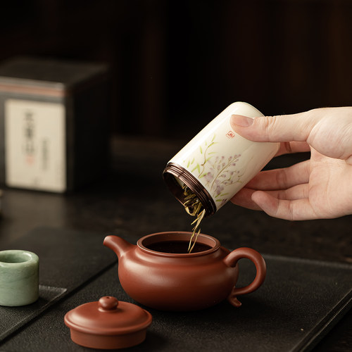 手绘釉下彩茶叶罐迷你小号密封罐陶瓷罐家用便携小茶罐防潮罐储物 - 图2