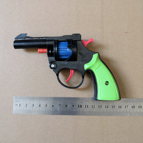 优质款小塑料砸响枪儿童玩具枪火炮枪小孩玩具手枪左轮砸响炮子枪 - 图3