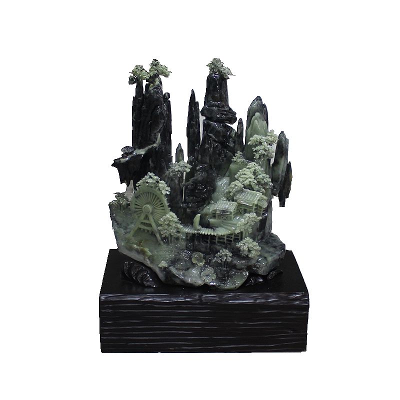 天然玉石摆件岫玉山水摆件岫岩花玉山水世外桃源玉石家居客厅摆件,淘宝优惠券,粉丝福利购,淘宝优惠卷