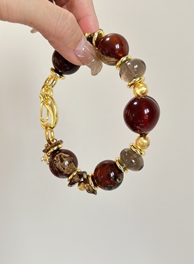 天然溶洞根珀手串血珀屁桃设计款轻奢小众精致闺蜜礼物送女友
