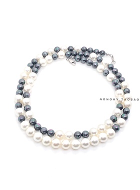 周震南同款贝壳珍珠嘻哈项链