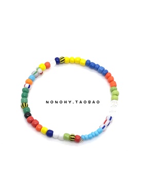小众设计夏天彩色ins叠戴串珠子